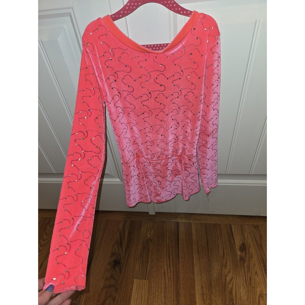 Mondor‎ Figure Skating Dress Child M Pink Velvet with Sparkle Embellishments